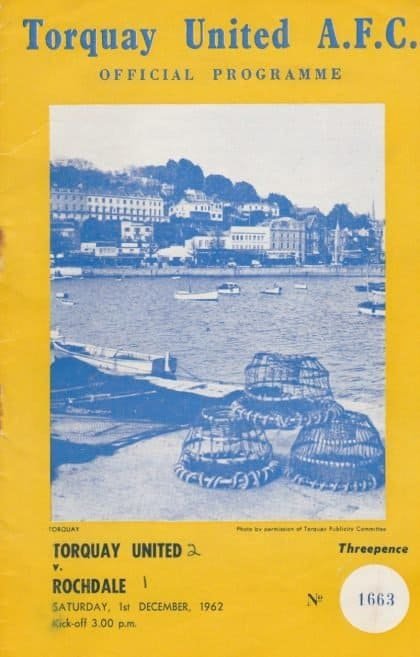 Torquay United v Rochdale  01-Dec-1962