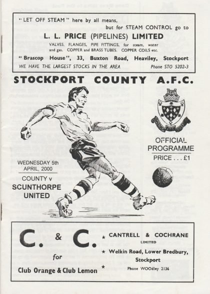 Stockport County Reserves v Scunthorpe United Reserves 05-Apr-2000