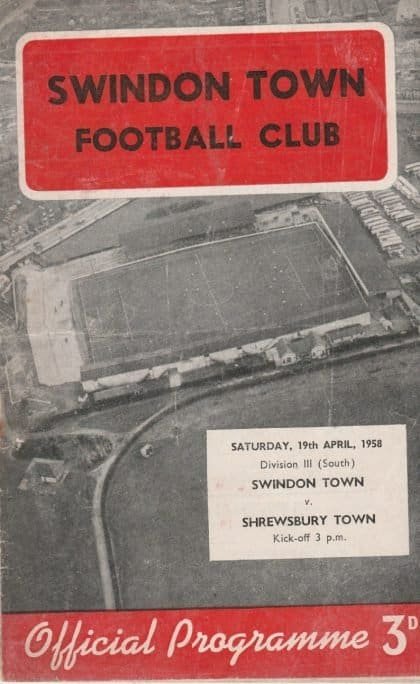 Swindon Town v Shrewsbury Town  19-Apr-1958