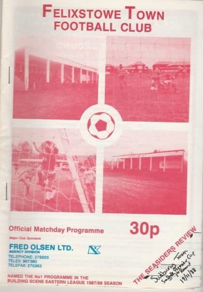 Felixstowe Town v Sudbury Town  19-Nov-1988