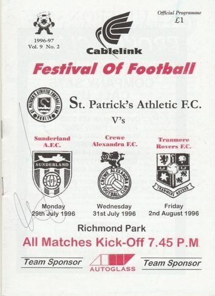 St Patrick's Athletic v Sunderland 29-Jul-1996
