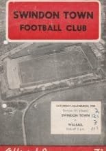 Swindon Town v Walsall 22-Mar-1958