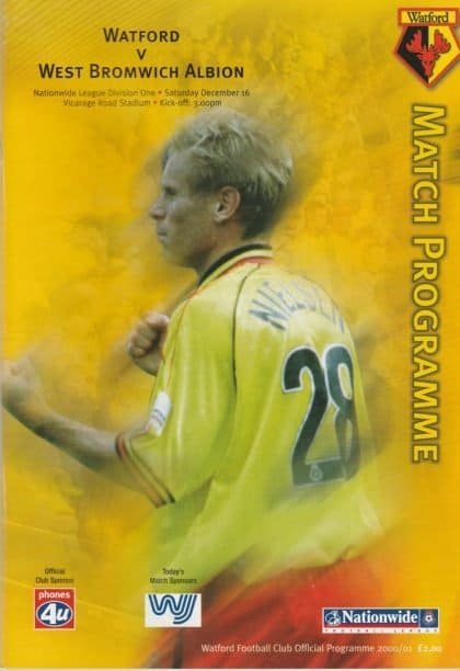 Watford v West Bromwich Albion   16-Dec-2000