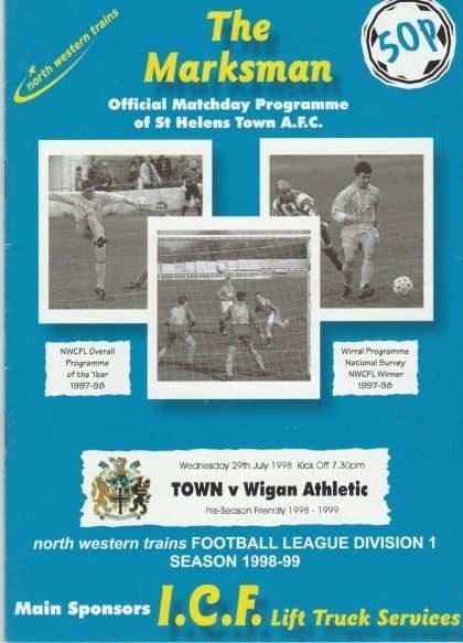 St Helens Town v Wigan Athletic   29-Jul-1998
