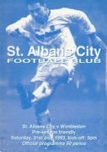 St Albans City v Wimbledon  31-Jul-1993