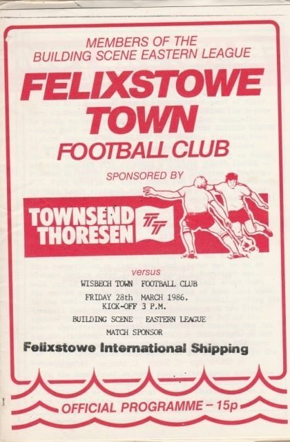 Felixstowe Town v Wisbech Town 28-Mar-1986