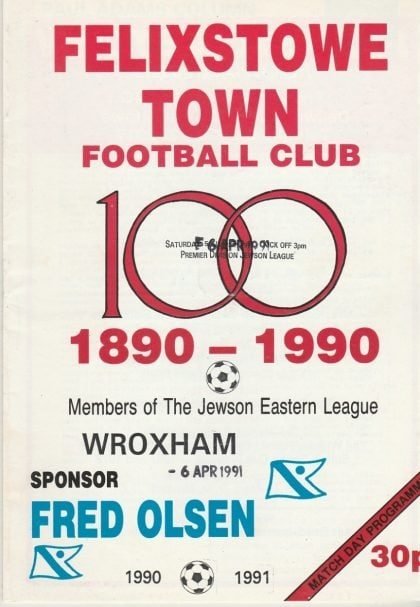 Felixstowe Town v Wroxham   06-Apr-1991