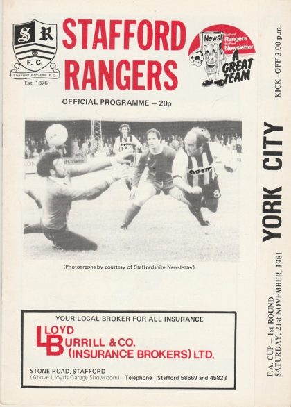 Stafford Rangers v York City  21-Nov-1981