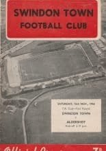 Swindon Town v Aldershot 15-Nov-1958