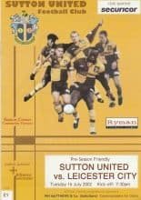 Sutton United v Leicester City  16-Jul-2002