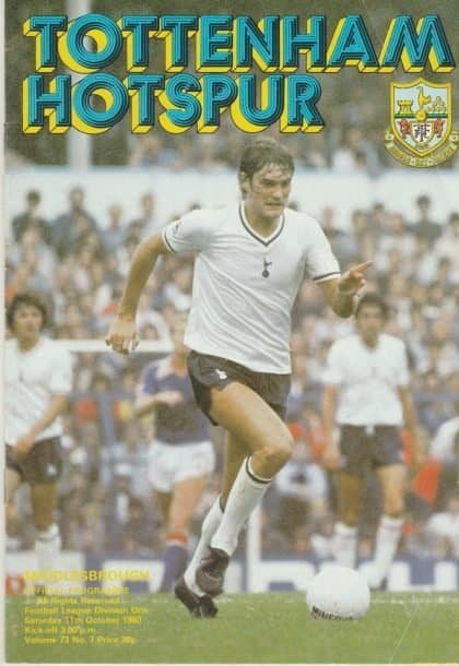 Tottenham Hotspur v Middlesbrough 11-Oct-1980