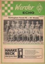 Werder Bremen v Nottingham Forest  01-Aug-1968