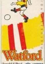 Watford Fixture card 1990-91