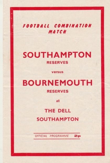 Southampton Reserves v Bournemouth & Boscombe Reserves 29-Aug-1972