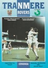 Tranmere Rovers v Cosenza  16-Dec-1992