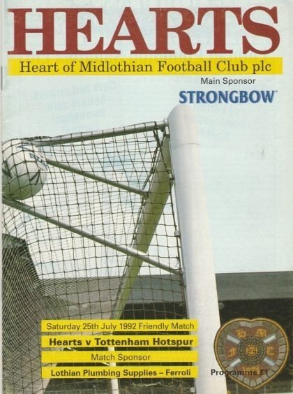 Heart of Midlothian v Tottenham Hotspur 25-Jul-1992