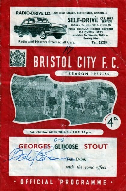 Bristol City v Aston Villa 21-Nov-1959