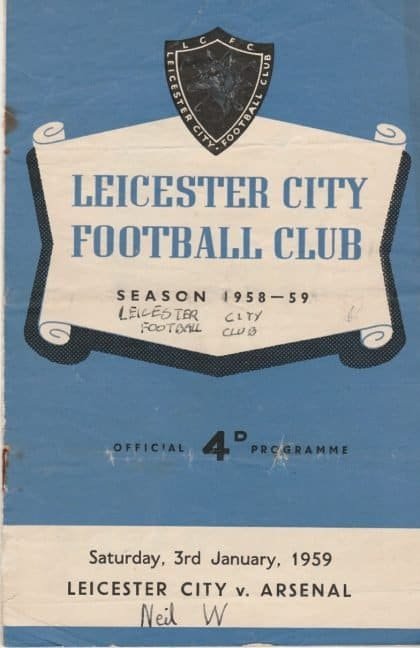 Leicester City v Arsenal 03-Jan-1959