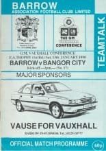 Barrow v Bangor City   13-Jan-1990