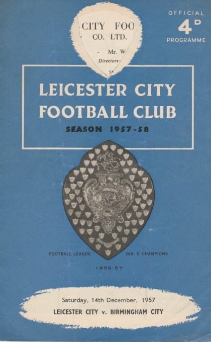 Leicester City v Birmingham City   14-Dec-1957