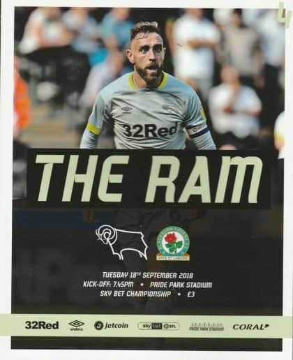 Derby County v Blackburn Rovers  18-Sep-2018