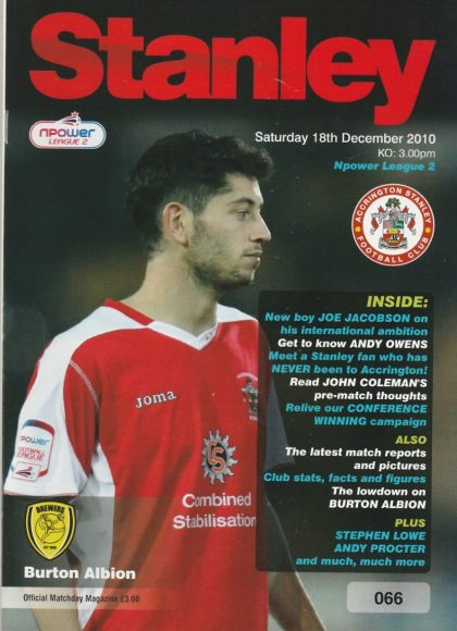 Accrington Stanley v Burton Albion 18-Dec-2010