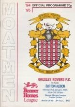 Gresley Rovers v Burton Albion 02-Jan-1995