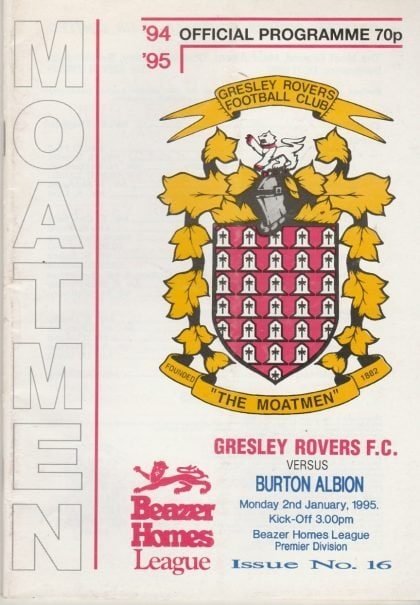 Gresley Rovers v Burton Albion 02-Jan-1995