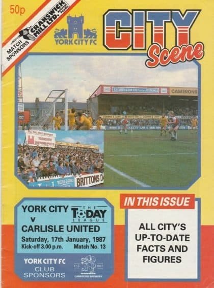 York City v Carlisle United 17-Jan-1987