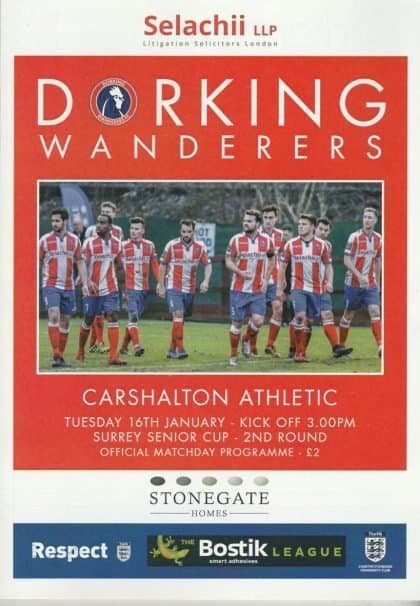 Dorking Wanderers v Carshalton Athletic  16-Jan-2018