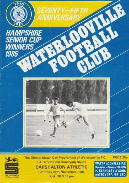 Waterlooville v Carshalton Athletic  30-Nov-1985