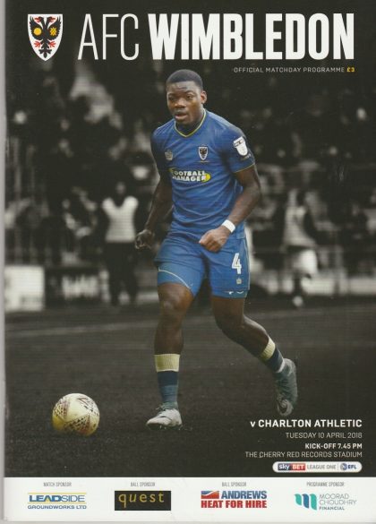 AFC Wimbledon v Charlton Athletic 10-Apr-2018