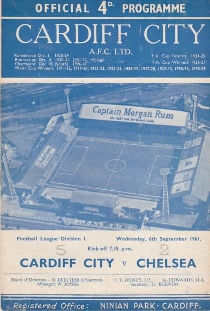 Cardiff City v Chelsea 06-Sep-1961