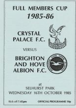 Crystal Palace v Brighton and Hove Albion 16-Oct-1985