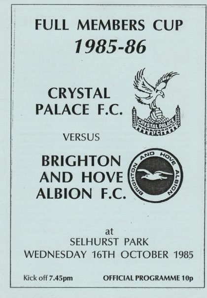 Crystal Palace v Brighton and Hove Albion 16-Oct-1985