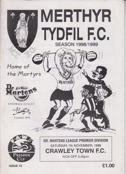 Merthyr Tydfil v Crawley Town   07-Nov-1998
