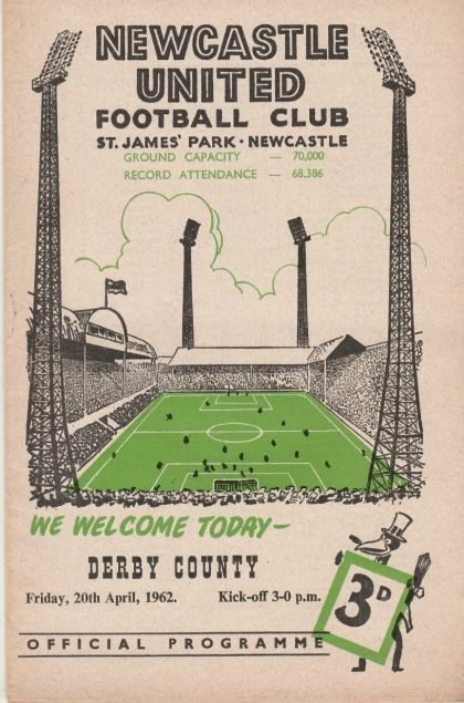 Newcastle United v Derby County 20-Apr-1962