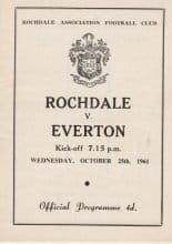 Rochdale v Everton 25-Oct-1961