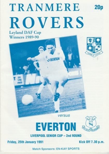 Tranmere Rovers v Everton 25-Jan-1991