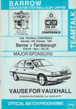 Barrow v Farnborough Town  10-Feb-1990