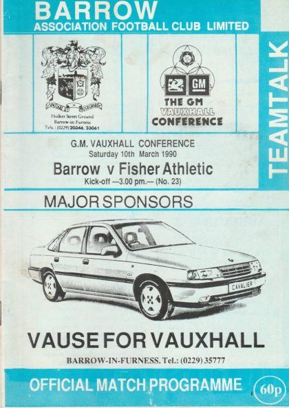 Barrow v Fisher Athletic  10-Mar-1990