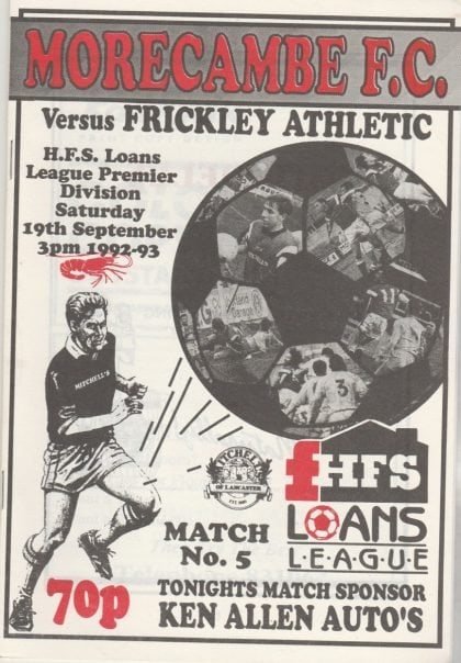 Morecambe v Frickley Athletic  19-Sep-1992