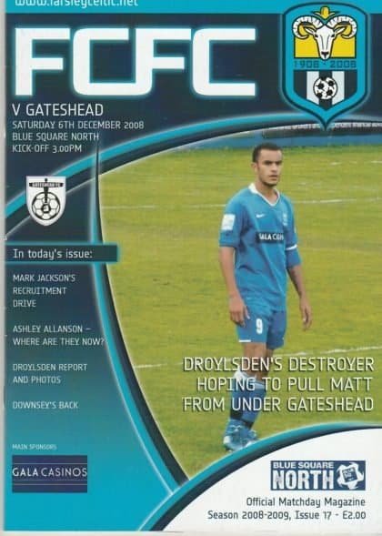 Farsley Celtic v Gateshead  06-Dec-2008