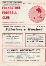 Folkestone v Hereford United 29-Feb-1972