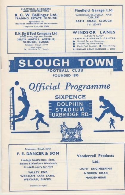 Slough Town v Hounslow Town 26-Nov-1966