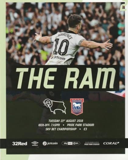 Derby County v Ipswich Town  21-Aug-2018