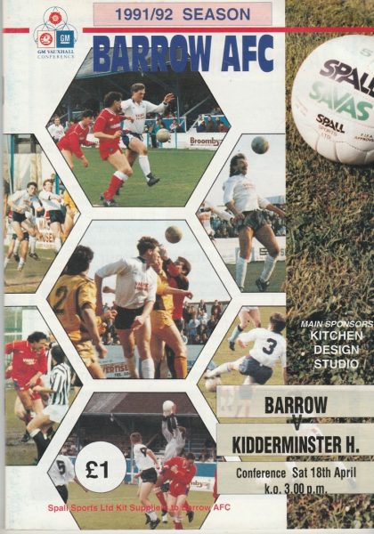 Barrow v Kidderminster Harriers 18-Apr-1992