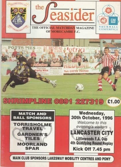 Morecambe v Lancaster City 30-Oct-1996