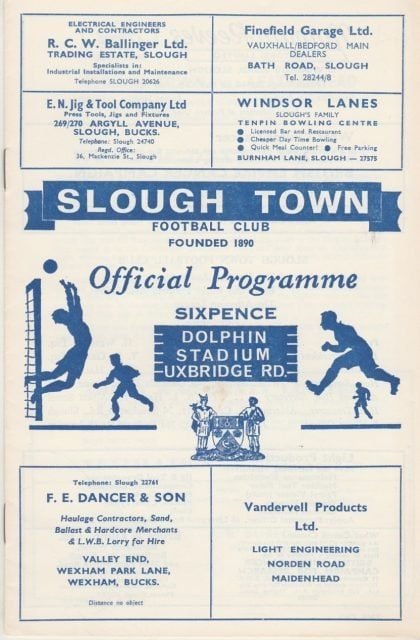 Slough Town v Leatherhead  26-Apr-1967