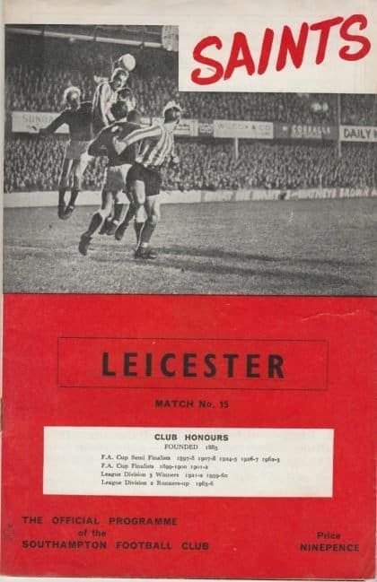 Southampton v Leicester City 14-Jan-1967